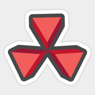 red three corner Sticker